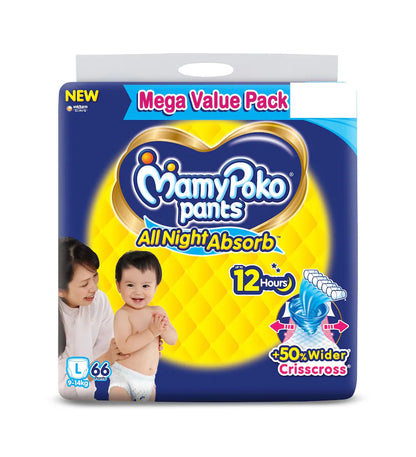 MamyPoko Pants All Night Absorb, Baby Diapers