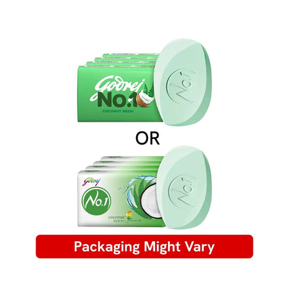 Godrej No.1 Coconut & Neem Bath Soap - Buy 4 Get 1 Free