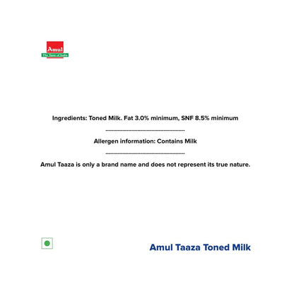 Amul Taaza Homogenised Toned Milk (1kg)