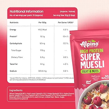 ALPINO Protein-Rich Super Muesli Fruit & Nuts (400g)